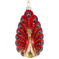 Фигурка на ёлку стекло (серия Коллекция) 14см "Павлин" арт.822465