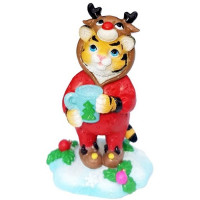 Украшение декор.подвеска фигурка "Тигр в костюме оленя" 9,5см арт.87569