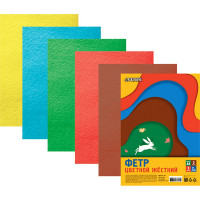 Набор цветного фетра А4 5 листов 5 цветов (deVENTE) Яркие цвета жесткий толщина 1,5 мм арт.8113201