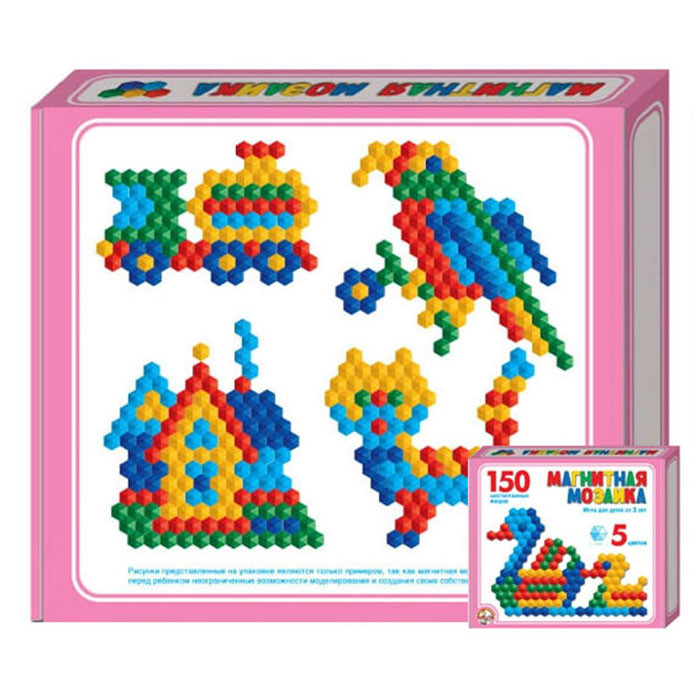 Игра "Магнитная мозаика" 150 элементов 5 цветов (ДК) арт 00960