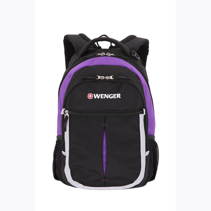 Рюкзак для девочки (WENGER) черный/фиолетовый/серебристый 32x15x45 см арт.13852915