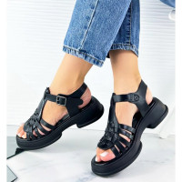 Босоножки для девочки (Nalisha) черный верх-искусственная кожа подкладка-искусственная кожа размерный ряд 36-41 арт.apb-610-1