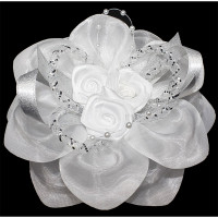 Бант для волос белый Arco Carino 13см арт.163