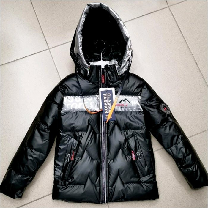 Куртка  для мальчика (WKAS) арт.WK2123 размерный ряд 32/128-40/152 цвет черный