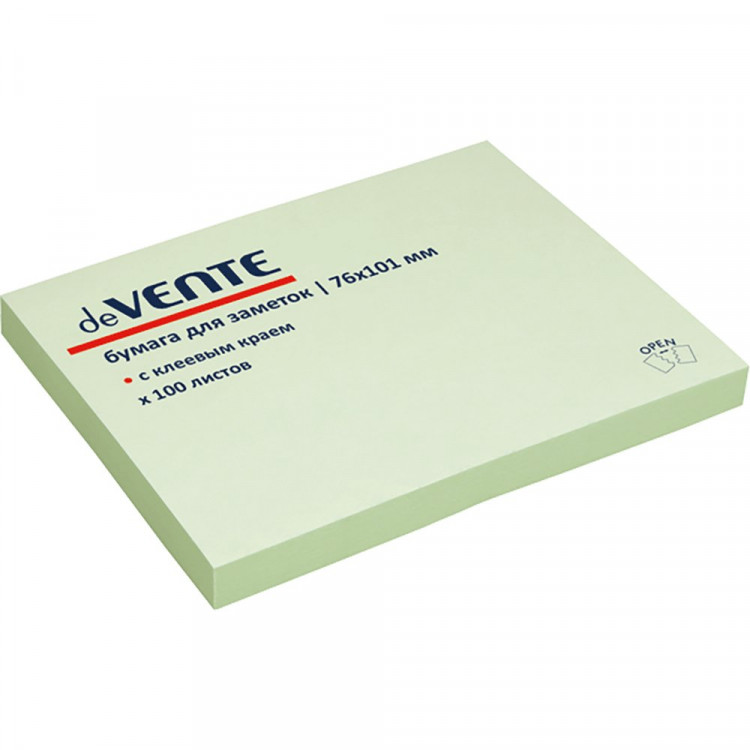 Блок самоклеящиеся 76*101 100л зеленый (deVENTE) арт.2010318 (Ст.)