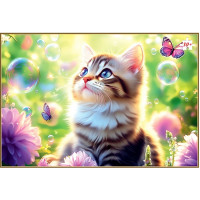 Пазл 500 элементов Кот с мыльными пузырями (Умные игры) арт.4630395033503