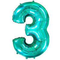 Шар фольгированный 102см Фигура Tiffany "Цифра 3" арт.6057091