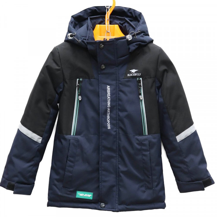Куртка осенняя для мальчика (BWF) арт.hwl-22-75-3 размерный ряд 32/128-40/152 цвет синий