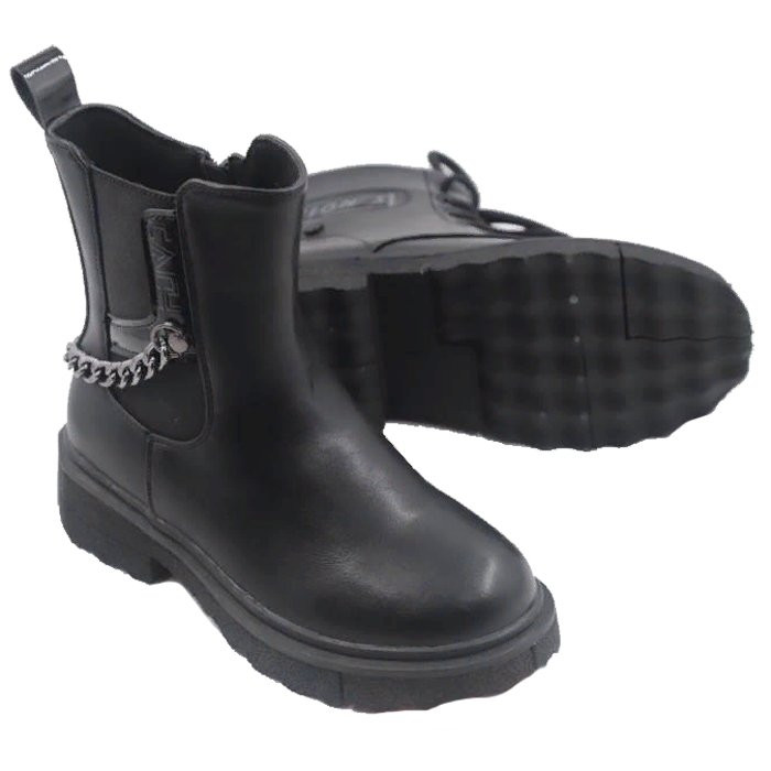 Ботинки для девочки (Леопард) черный верх-искусственная кожа подкладка - байка артикул ld-3760-3-1