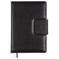 Ежедневник А5 недат. к/з deVENTE "Norwich" черный, крем.бумага, 136л, на кнопке арт.2234621