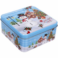 Банка жестяная "Сказочный снеговик" 15*15*6,5см 1500мл арт.894-418