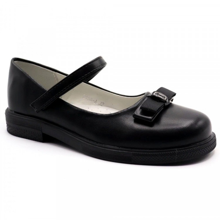 Туфли для девочки (Флип) черные верх-искусственная кожа подкладка-искусственная кожа размерный ряд 32-37 артикул tom-0158-A