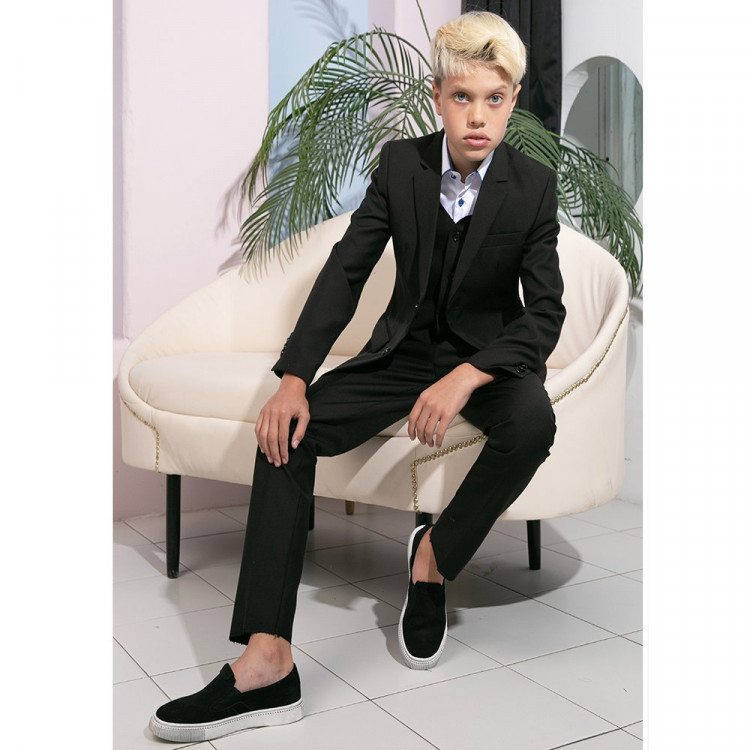 Костюм для мальчика (BROSTEM)  артикул 5099-1П (пиджак+брюки) размер 28/128-42/170 цвет черный