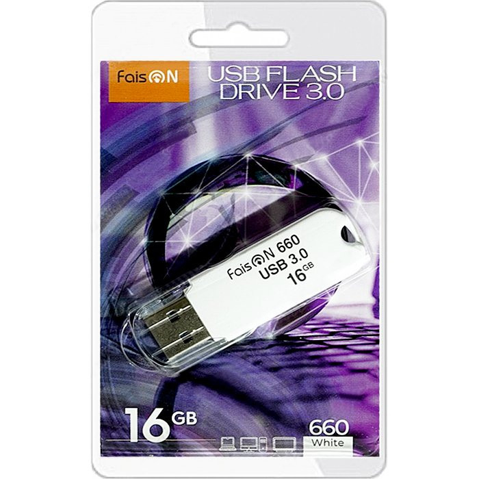 Флеш диск 16GB USB 3.0 FaisON 660 белый