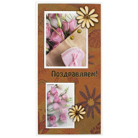 Открытка-конверт "Поздравляем!" ручная работа арт.5КР-00976