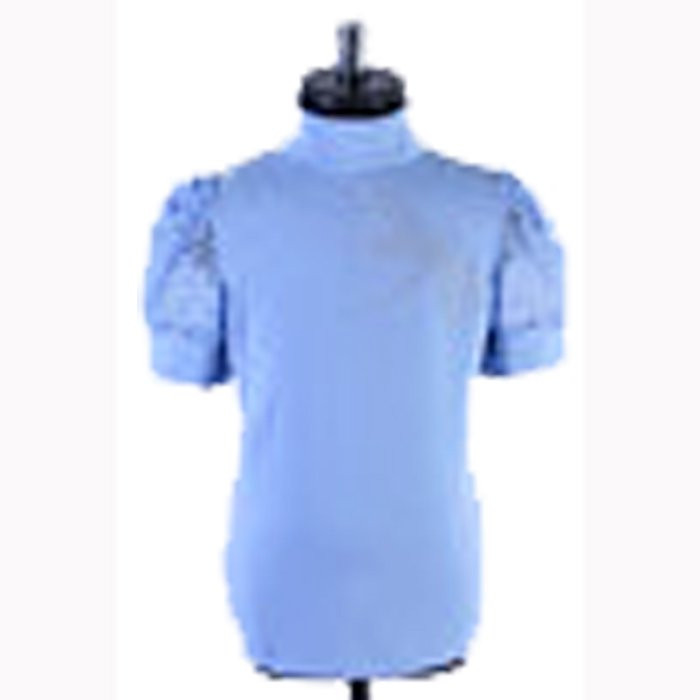 Блузка для девочки трикотажная (MULTIBREND) короткий рукав цвет голубой арт.94446 размер 30/122