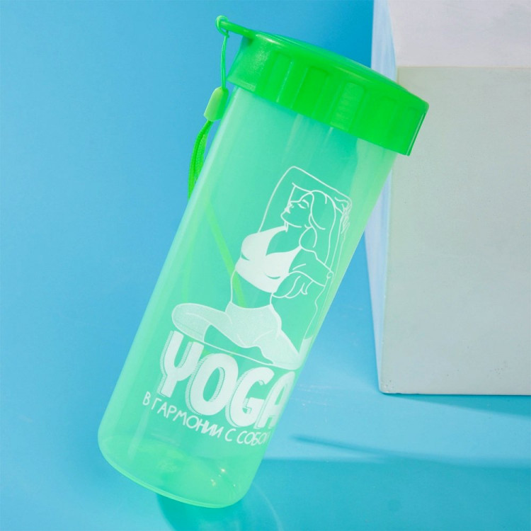 Бутылка 470мл с ручкой "Yoga" арт.7183162
