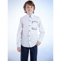 Сорочка детская  (Делорас) длинный рукав цвет белый арт.71596C на кнопках