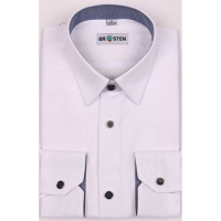 Сорочка подростковая приталенная длинный рукав размерный ряд 37/158-164 -41/176-182 цвет белый Brostem арт.ZHX006-1X** на кнопках