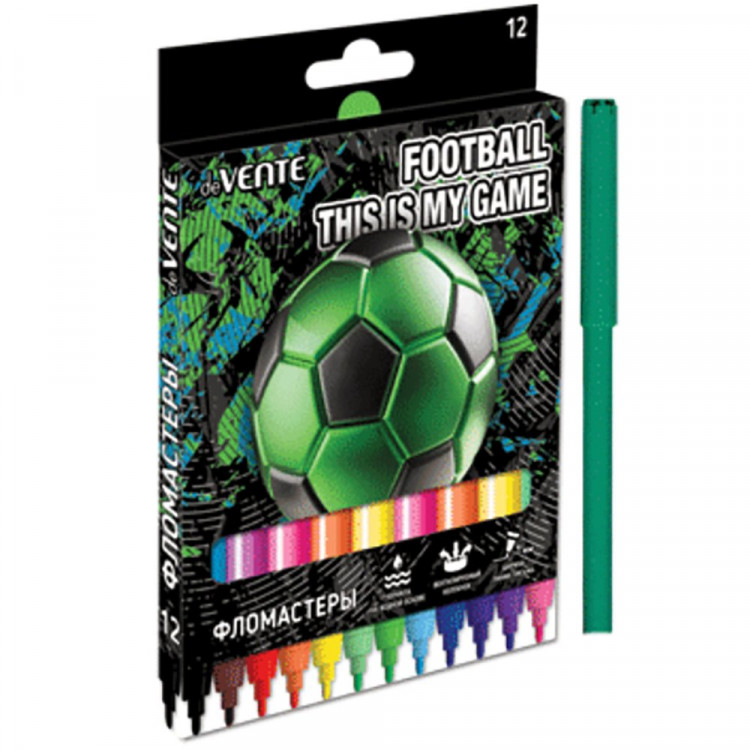Фломастеры (deVENTE) Football 12 цветов картонная коробка арт.5081325