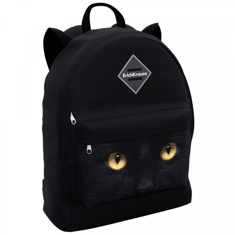 Рюкзак для девочек (ErichKrause) EasyLine Animals Black Cat черный 29x39x13 см арт.57280