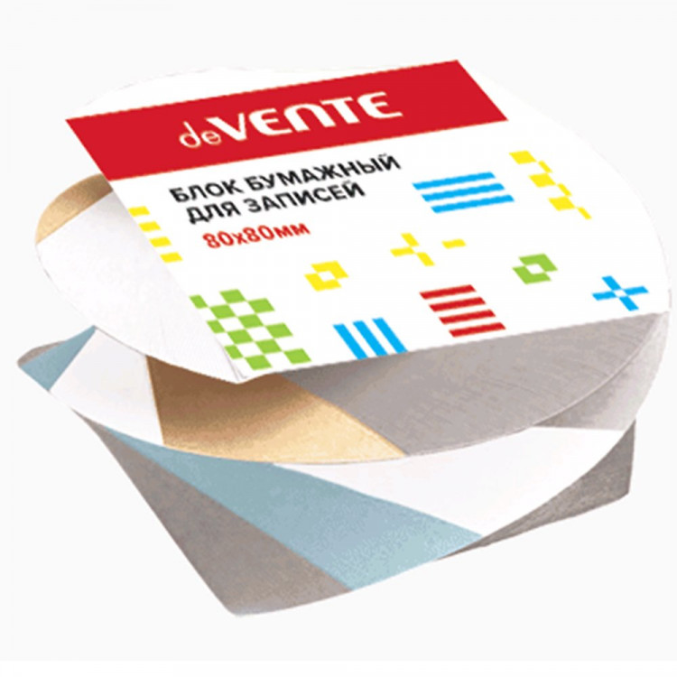 Блок д/з "Спираль-Мини" 8*8*5 склеенный цветной 80г/м2 (deVENTE) арт ...