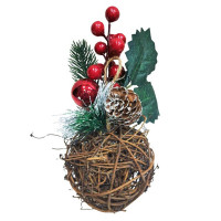 Композиция новогодняя настольная в шаре из веток арт.XY21-132