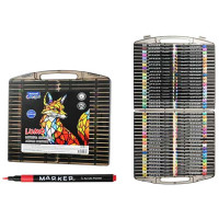 Маркеры для скетчинга акриловые (Mazari) Lumo 80 цветов кисть пластиковый пенал арт.M-15231-80