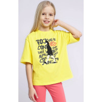 Футболка для девочки арт.CLE 835499/57г_п размер 34/134-42/158 цвет светло-желтый