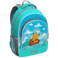Рюкзак для девочек школьный (ErichKrause) ErgoLine Capybara Travel бирюзовый 28x39x14 см арт.60097