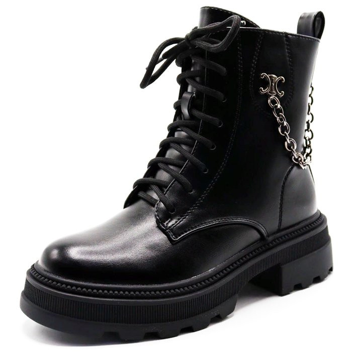Ботинки для девочки (Paliament) черный верх-искусственная кожа подкладка - байка артикул tyg-A961-N440
