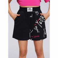 Шорты для девочки артикул CLE 846513/73ан  размерный ряд 32/128-42/158 цвет черный/белый