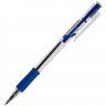 Ручка шариковая автомат (Attomex) прозрачный корпус резиновый упор синий 0,7мм арт.5071900 Ст.50)