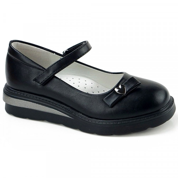 Туфли для девочки (B&G) черные верх-искусственная кожа подкладка-искусственная кожа размерный ряд 31-37 артикул m-bg-D832-12A
