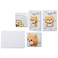 Блокнот А5 твердая обложка объемная 80листов (MC Basir) Сквиш Собачка ассорти арт.МС-7437