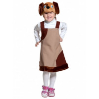 Костюм для девочки Собачка (сарафан,маска) р.32/122 плюш арт.2080