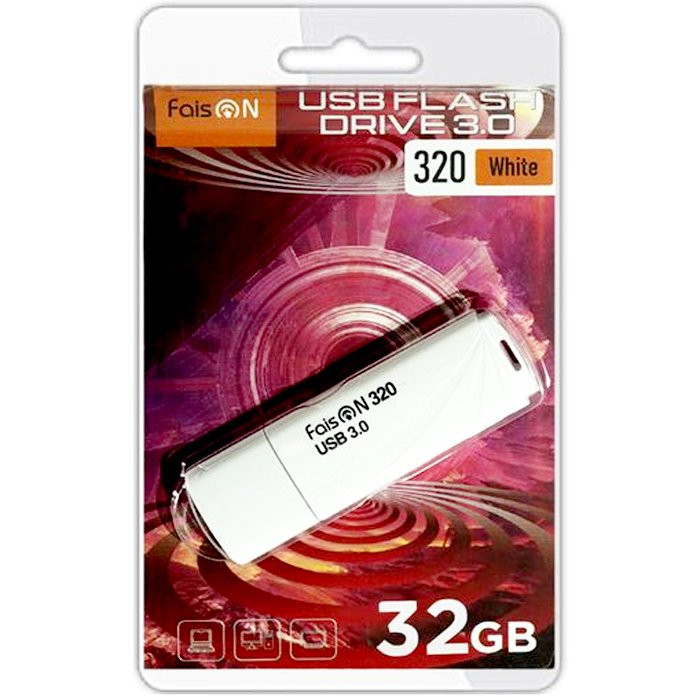 Флеш диск 32GB USB 3.0 FaisON 320 пластик белый