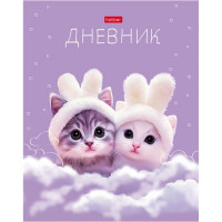 Дневник школьный твердая обложка (Hatber) Пушистые ушки ламинация Soft-touch арт.40ДТ5лВ_33837