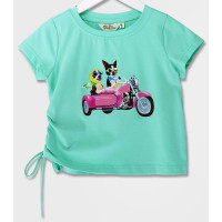 Футболка для девочки (Deloras) артикул 19545 размерный ряд 26/98-32/128 цвет мятный