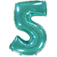 Шар фольгированный 102см Фигура Tiffany "Цифра 5" арт.6057138
