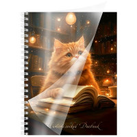 Читательский дневник гребень А5 (Prof-Press) Кот 56 листов  пластиковая обложка закладка арт.Д56-6610