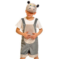 Костюм для мальчика Бегемотик (полукомбинезон,маска) р.32/122 плюш арт.3073