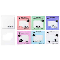 Клейкая бумага для заметок 88*100мм 50л (Mazari) Лапки прозрачная с блестками арт.M-4827