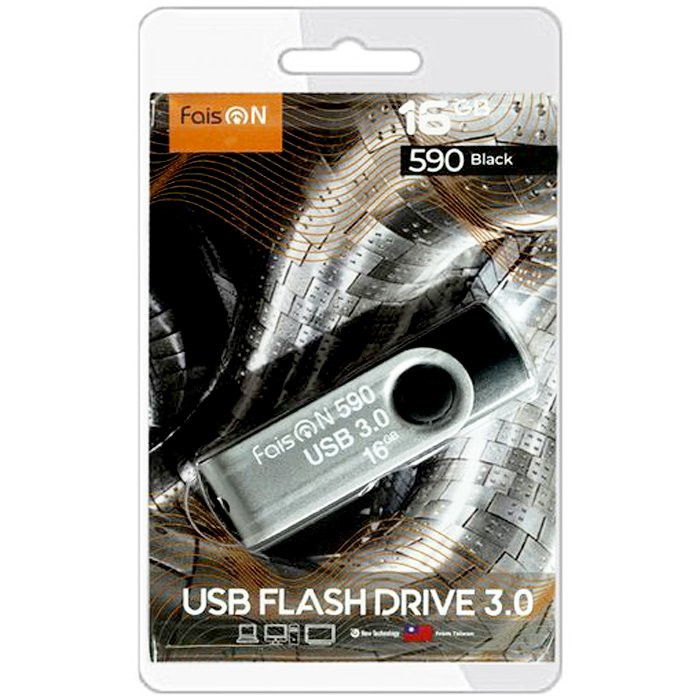 Флеш диск 16GB USB 3.0 FaisON 590 черный