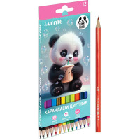 Карандаши цветные (deVENTE) Yummy Panda 12 цветов 2М 2,8 мм шестигранные арт.5022536