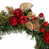 Венок декоративный 30см хвоя ПВХ, с красными украшениями арт.813696
