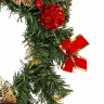 Венок декоративный 30см хвоя ПВХ, с красными украшениями арт.813696