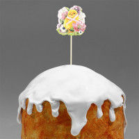 Топпер деревянный «Цыплёнок» для украшения кулича 11*16.5см арт.9212689