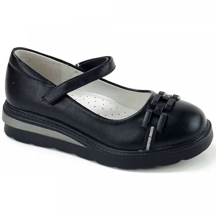 Туфли для девочки (B&G) черные верх-искусственная кожа подкладка-искусственная кожа размерный ряд 31-37 артикул m-bg-D832-2A
