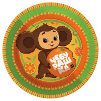 Тарелки бумажные 06шт/наб. D-18см "Чебурашка" арт.9505758